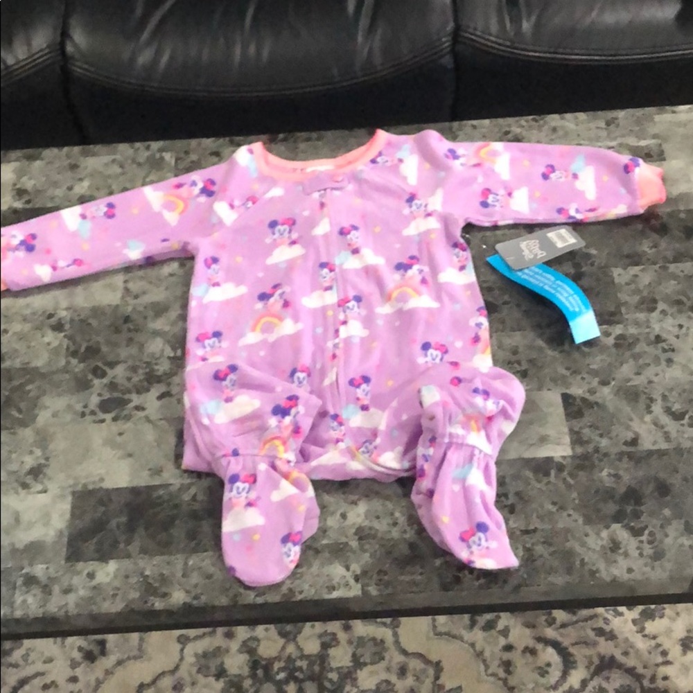Disney Minnie Mouse microfleece footie 18-24 mo